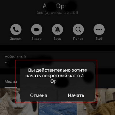 Подтверждение создания серетного чата в Телеграм