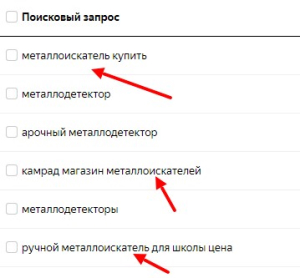 Поисковые запросы в Yandex Wordstat